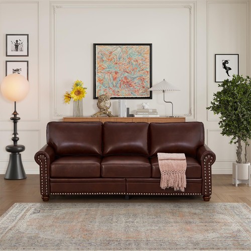 Modern faux leather sofa bed - modern,